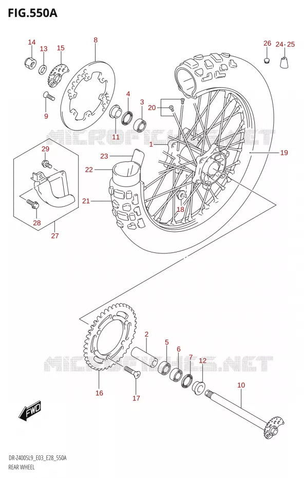 ACHTERWIEL Suzuki MOTO 400 DR-Z 2019  DR-Z400S L9 (E28)