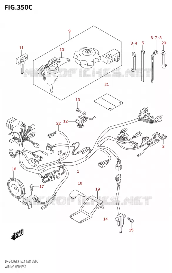 BEDRADING (DR-Z400S:L9:E33) Suzuki MOTO 400 DR-Z 2019  DR-Z400S L9 (E28)