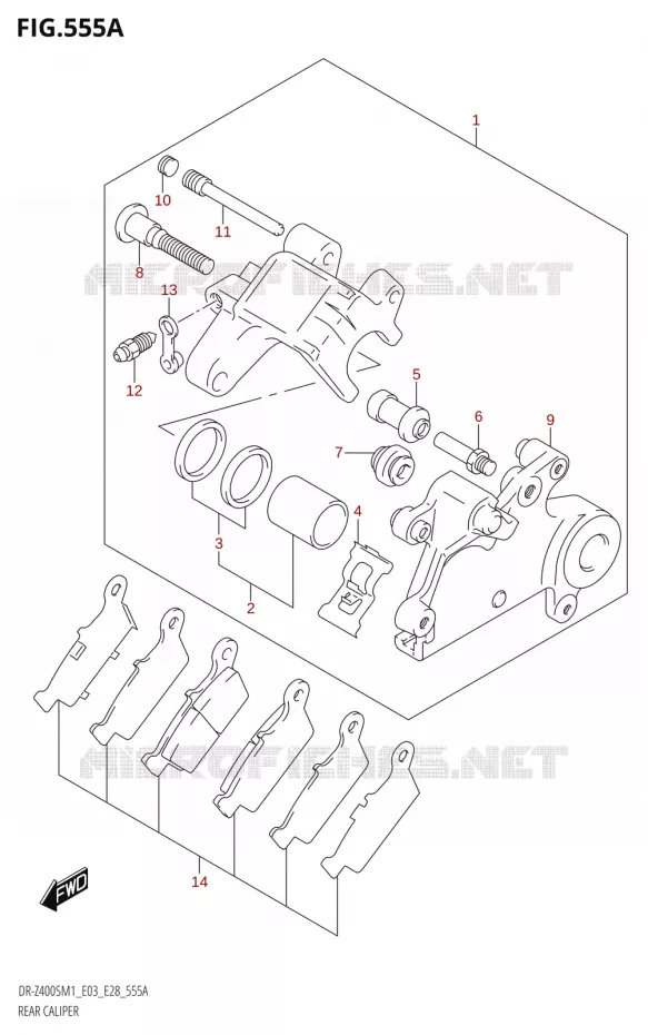 REAR CALIPER (DR-Z400S) Suzuki MOTO 400 DR-Z 2021  DR-Z400S 2021 M1 (E28)