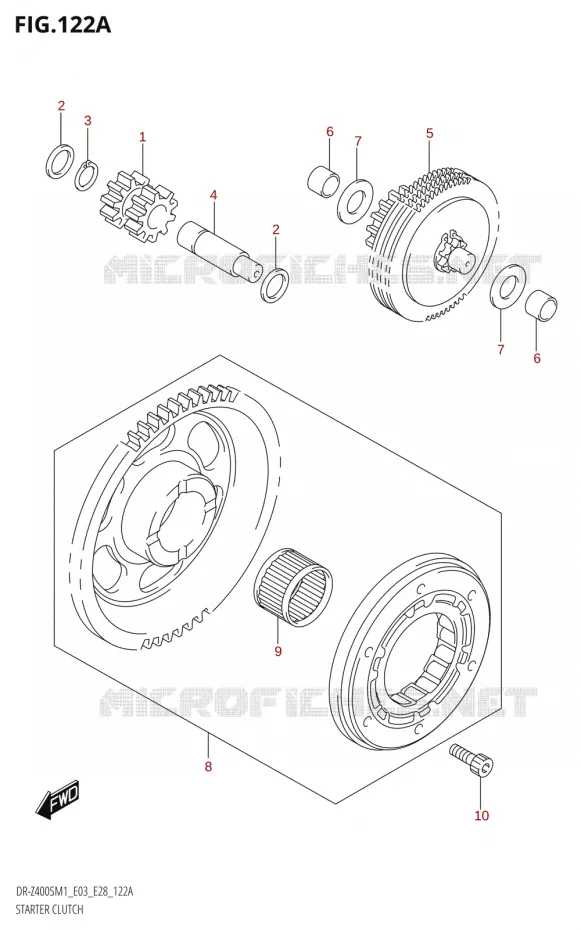 STARTMOTOR KOPPELINGS Suzuki MOTO 400 DR-Z 2021  DR-Z400S 2021 M1 (E28)