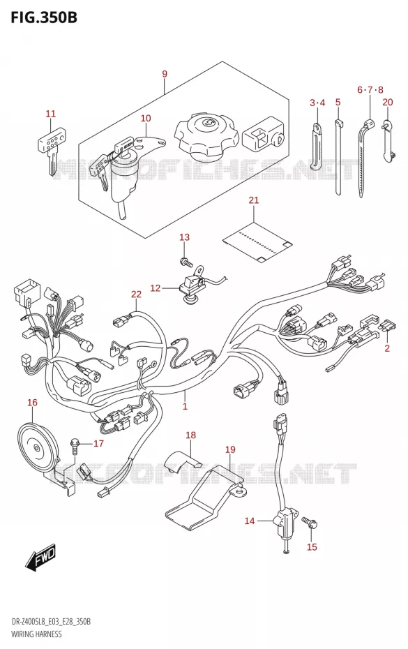 BEDRADING (DR-Z400S:L8:E28) Suzuki MOTO 400 DR-Z 2018  DR-Z400S 2018 L8 (E28)