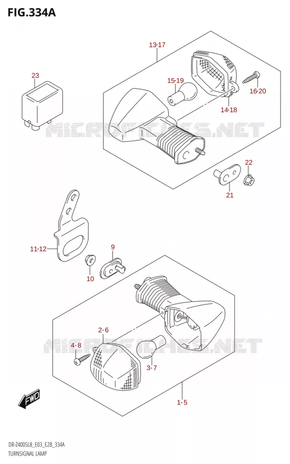 INDICATOREN Suzuki MOTO 400 DR-Z 2018  DR-Z400S 2018 L8 (E28)