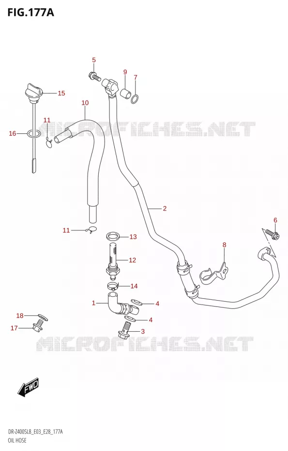 OLIE SLANG Suzuki MOTO 400 DR-Z 2018  DR-Z400S 2018 L8 (E28)