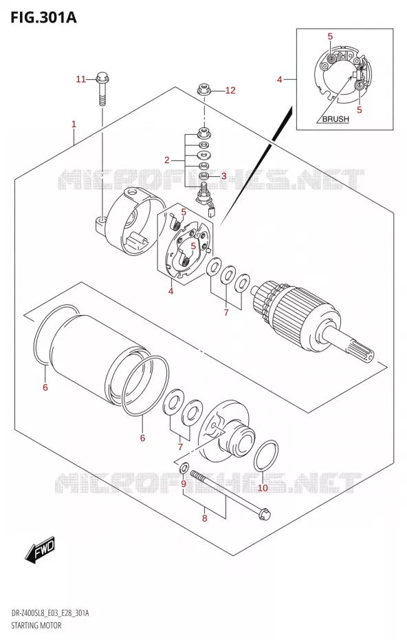 STARTMOTOR Suzuki MOTO 400 DR-Z 2018  DR-Z400S 2018 L8 (E28)