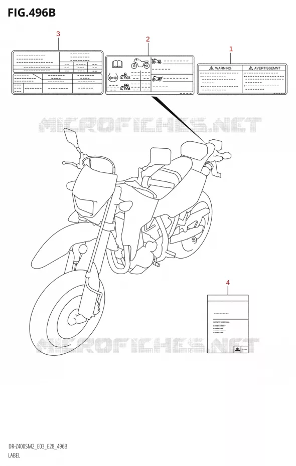 ETIKET (DR-Z400S:E28) Suzuki MOTO 400 DR-Z 2022  DR-Z400S 2022 M2 (E28)