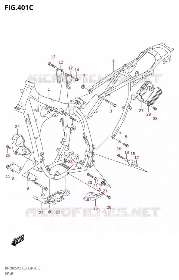 FRAME (DR-Z400SM) Suzuki MOTO 400 DR-Z 2022  DR-Z400S 2022 M2 (E28)