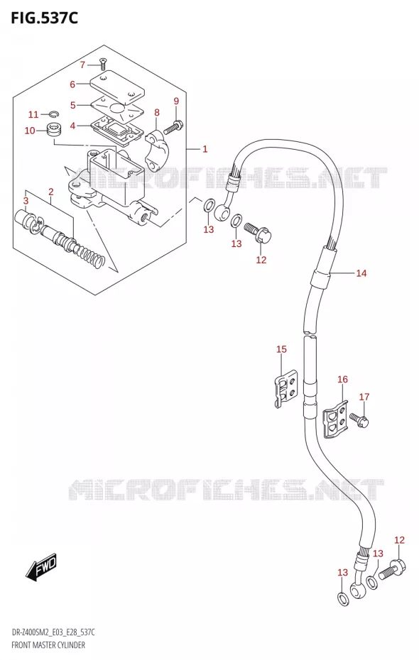 FRONT HOOFDREMCILINDER (DR-Z400SM) Suzuki MOTO 400 DR-Z 2022  DR-Z400S 2022 M2 (E28)