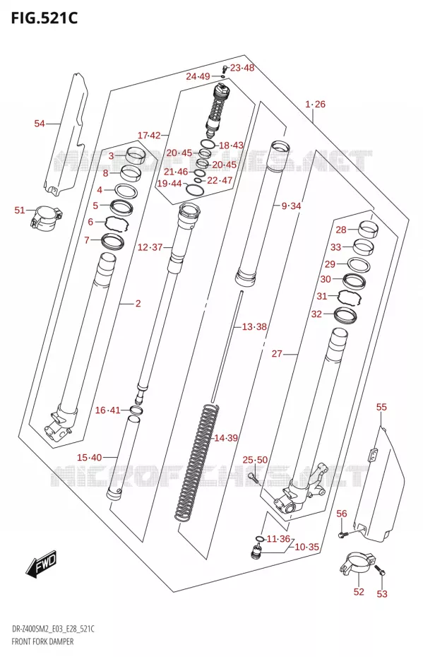 VOORVORK (DR-Z400SM) Suzuki MOTO 400 DR-Z 2022  DR-Z400S 2022 M2 (E28)