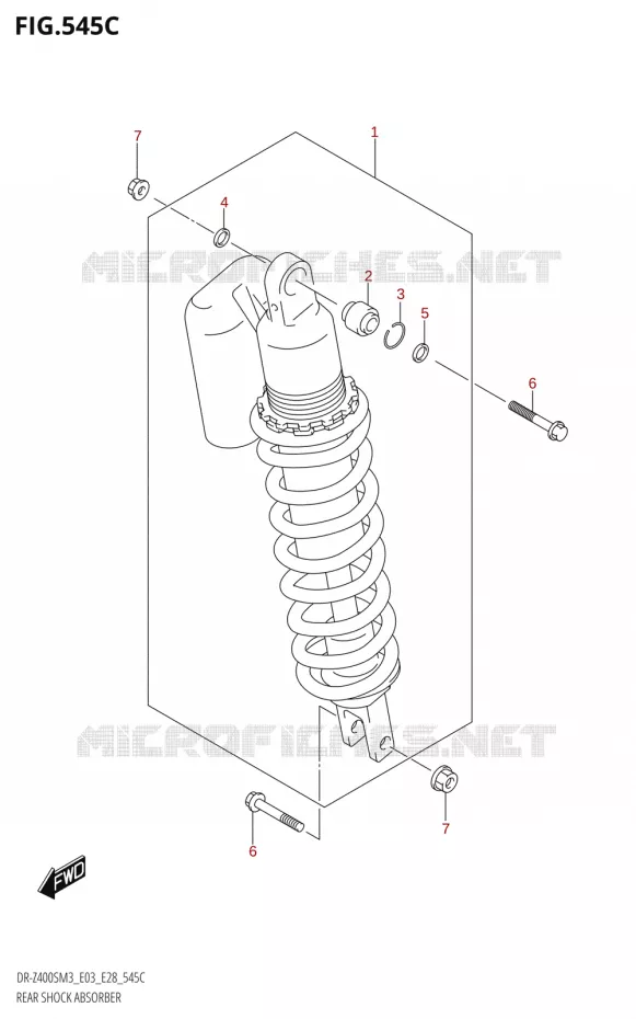 ACHTER SCHOKDEMPER (DR-Z400S:M3:E33) Suzuki MOTO 400 DR-Z 2023  DR-Z400SM3 E28 2023 M3
