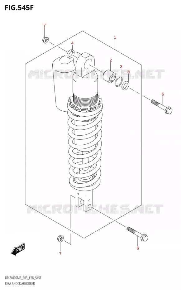 ACHTER SCHOKDEMPER (DR-Z400SM:M3:E33) Suzuki MOTO 400 DR-Z 2023  DR-Z400SM3 E28 2023 M3