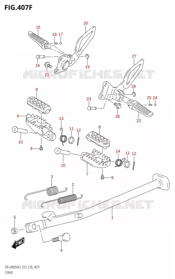 STAND (DR-Z400SM:M3:E33) Suzuki MOTO 400 DR-Z 2023  DR-Z400SM3 E28 2023 M3