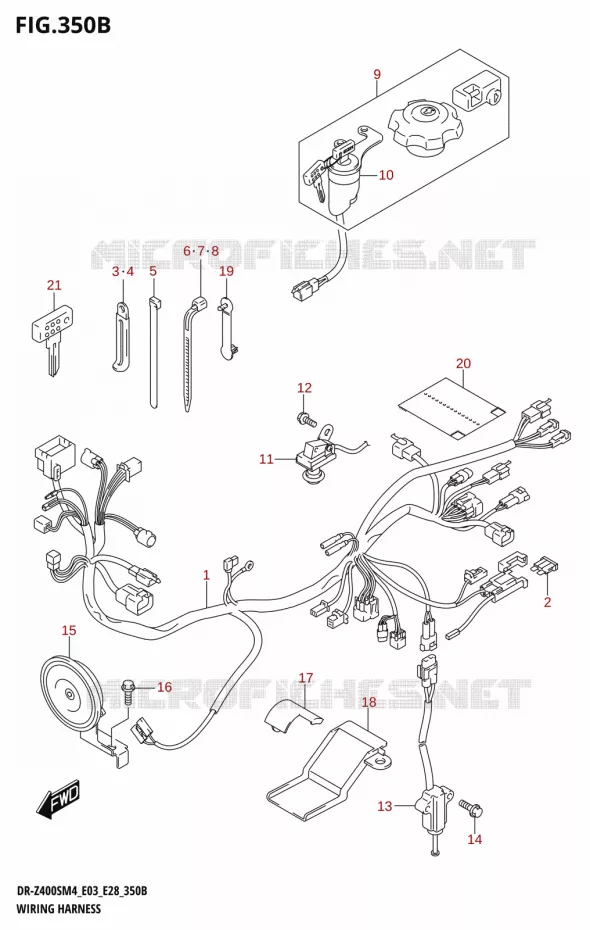 BEDRADING (DR-Z400SM:(E03,E28)) Suzuki MOTO 400 DR-Z 2024  DR-Z400S 2024 M4