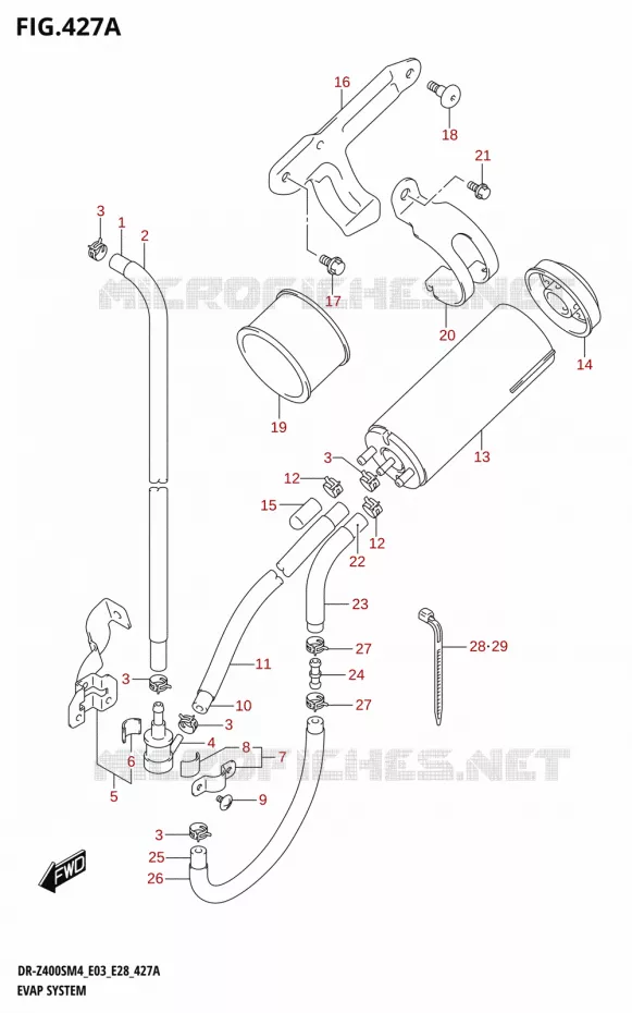 FUEL EVAP SYSTEM (E33) Suzuki MOTO 400 DR-Z 2024  DR-Z400S 2024 M4