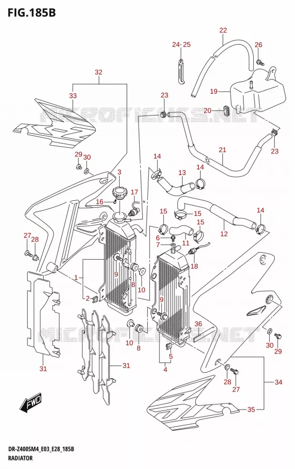 RADIATOR (DR-Z400SM) Suzuki MOTO 400 DR-Z 2024  DR-Z400S 2024 M4