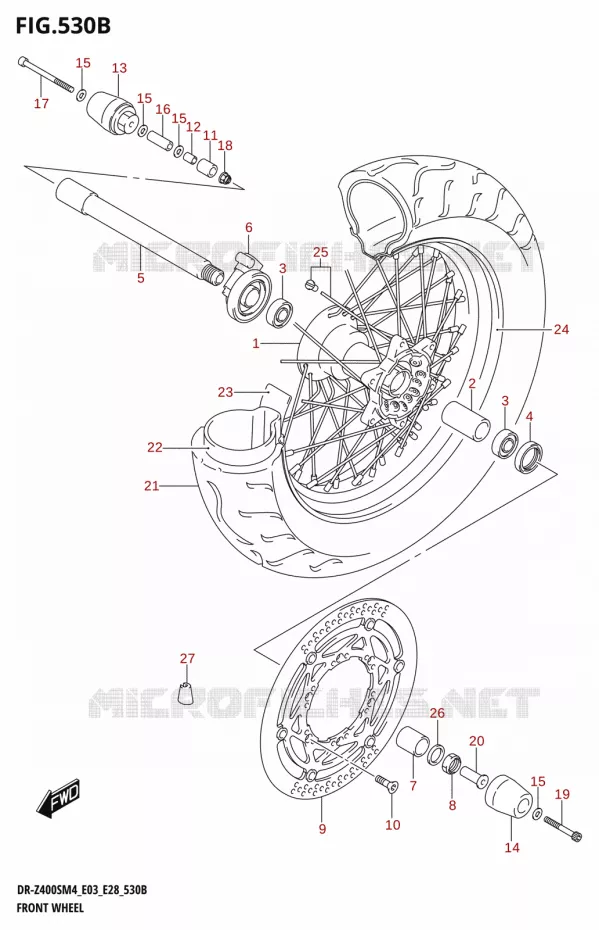 VOORWIEL (DR-Z400SM) Suzuki MOTO 400 DR-Z 2024  DR-Z400S 2024 M4