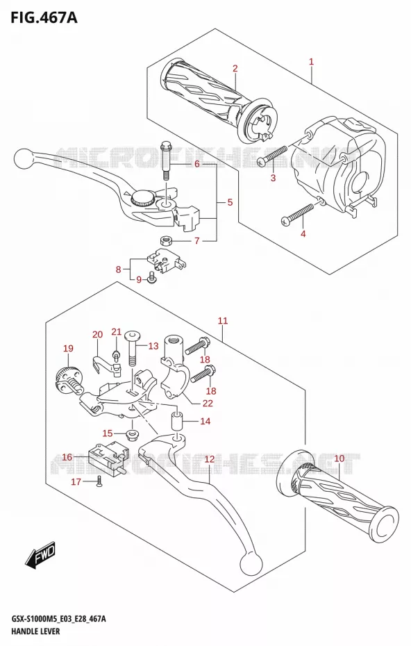 HEFBOMEN - HANDGRIPS Suzuki MOTO 1000 GSX-S 2025  GSX-S1000RQM5 E28 2025 M5 (E28)