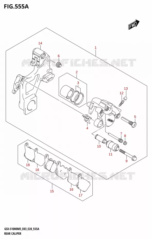 REAR CALIPER Suzuki MOTO 1000 GSX-S 2025  GSX-S1000RQM5 E28 2025 M5 (E28)