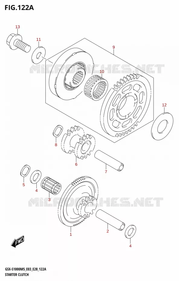 STARTMOTOR KOPPELINGS Suzuki MOTO 1000 GSX-S 2025  GSX-S1000RQM5 E28 2025 M5 (E28)