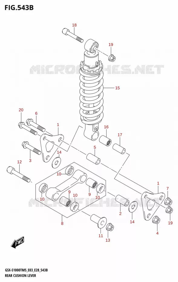 SCHOKBREKER AANEENSCHAKELING Suzuki MOTO 1000 GSX-S 2025  GSX-S1000TRQM5 E28 2025 M5 (E28)