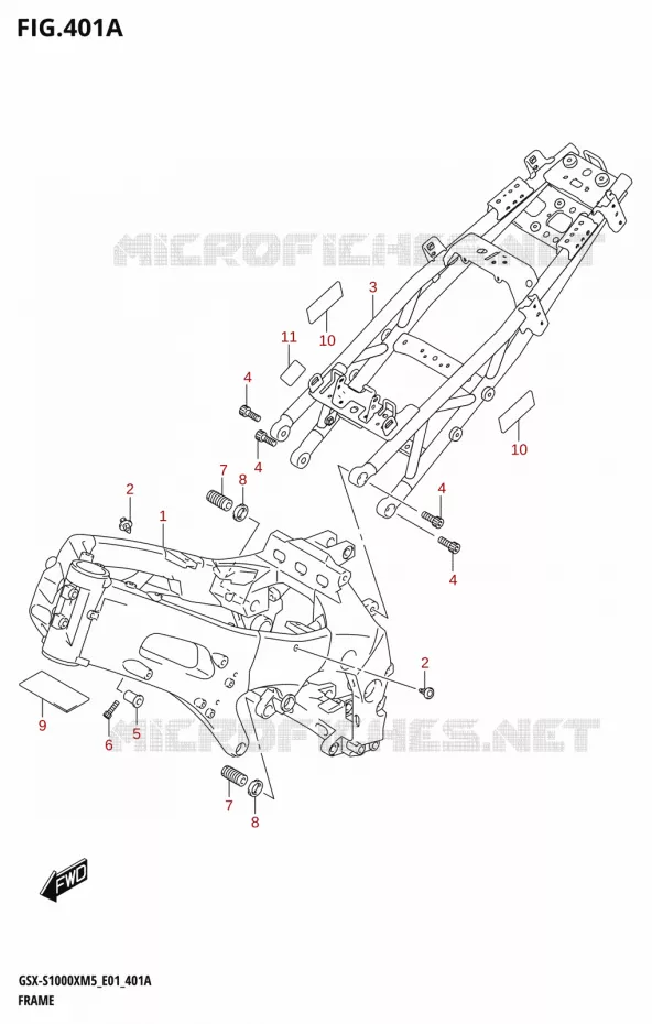 FRAME Suzuki MOTO 1000 GSX-S 2025  GSX-S1000XRREM5 E01 2025 M5 (E01)
