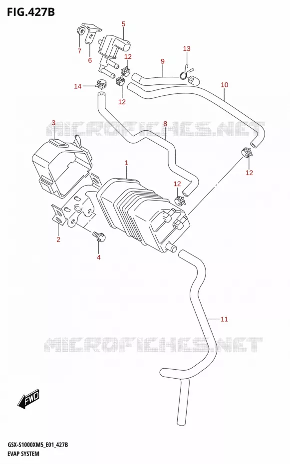 FUEL EVAP SYSTEM Suzuki MOTO 1000 GSX-S 2025  GSX-S1000XRREM5 E01 2025 M5 (E01)