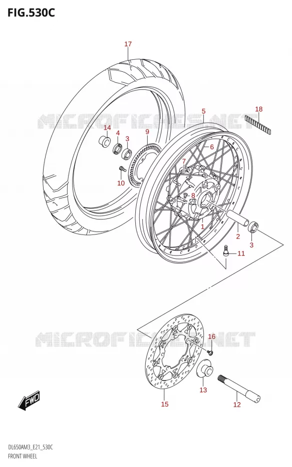 VOORWIEL (DL650XA:M3:E21) Suzuki MOTO 650 V-STROM 2023  DL650AM3