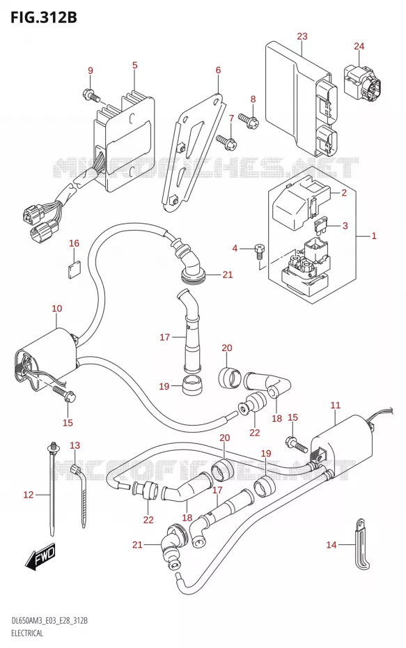 ELEKTRISCH (DL650A:M3:E28) Suzuki MOTO 650 V-STROM 2023  DL650AM3