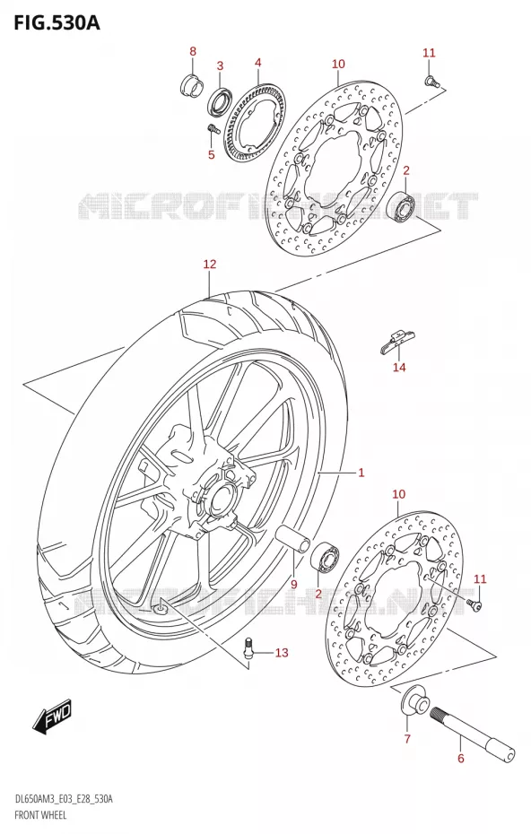 VOORWIEL (DL650A:M3:E03) Suzuki MOTO 650 V-STROM 2023  DL650AM3
