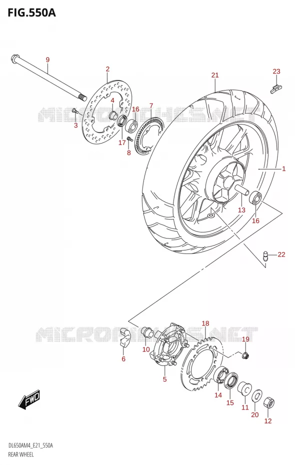 ACHTERWIEL (DL650A:M4:E21) Suzuki MOTO 650 V-STROM 2024  DL650AM4