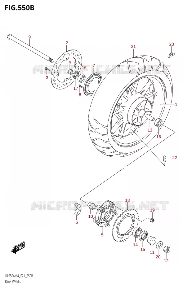 ACHTERWIEL (DL650AUE:M4:E21) Suzuki MOTO 650 V-STROM 2024  DL650AM4