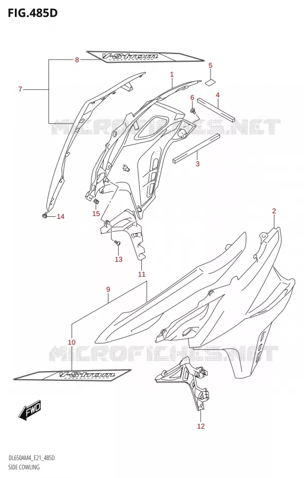 SIDE KUIP (DL650XAUE:M4:E21) Suzuki MOTO 650 V-STROM 2024  DL650AM4