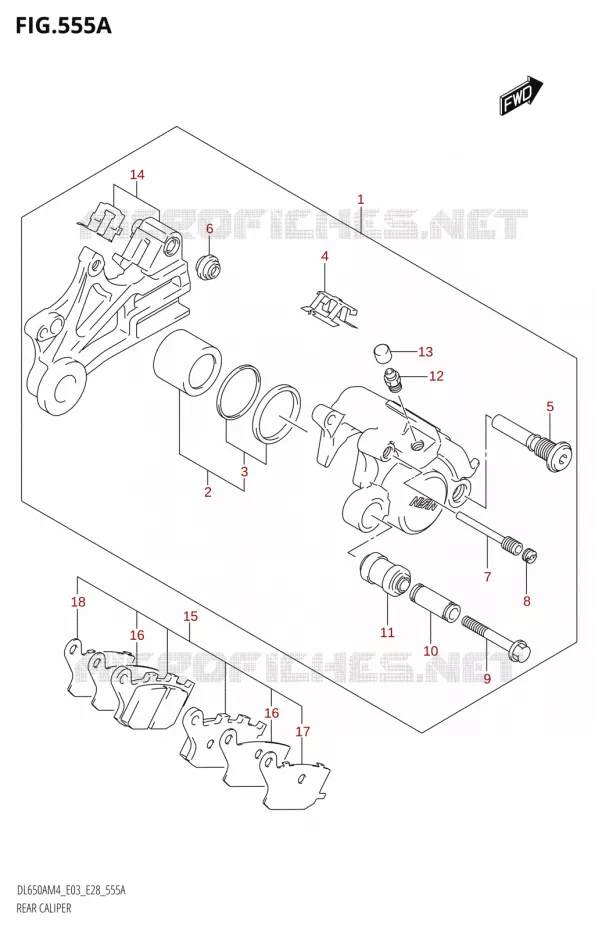 REAR CALIPER Suzuki MOTO 650 V-STROM 2024  DL650AM4