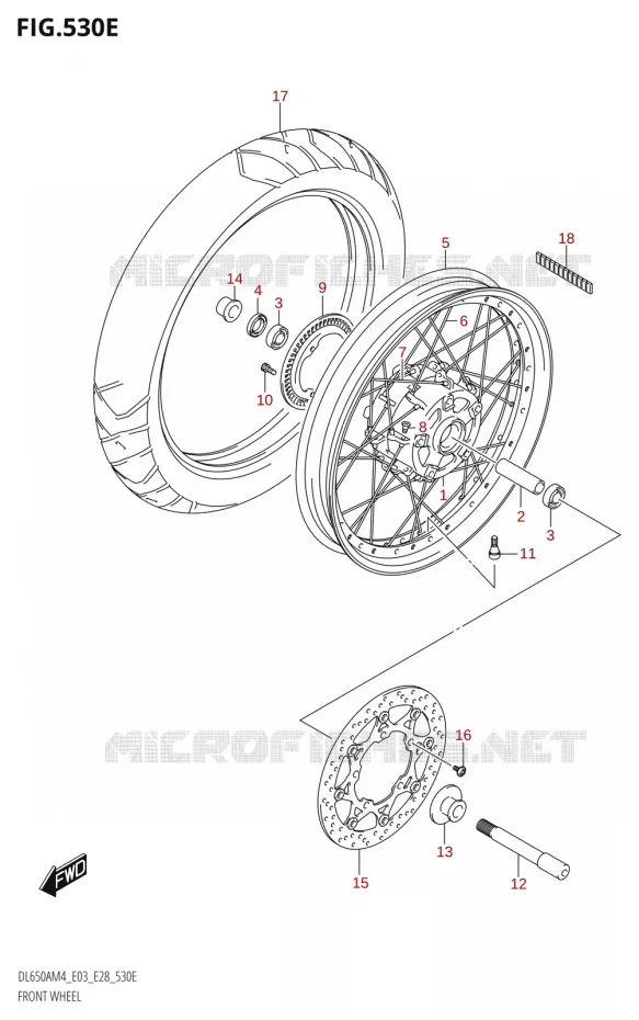VOORWIEL (DL650XA:M4:E28) Suzuki MOTO 650 V-STROM 2024  DL650AM4