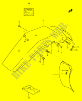 ACHTERSPATBORD   STICKERS (MODELE R/S/T) voor Suzuki DR 350 1991