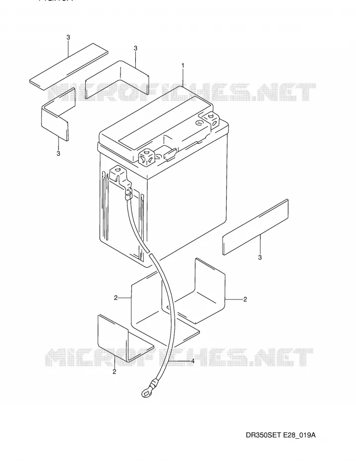 ACCU (MODELE R/S/T) Suzuki MOTO 350 DR 1994  DR350SER(E28)