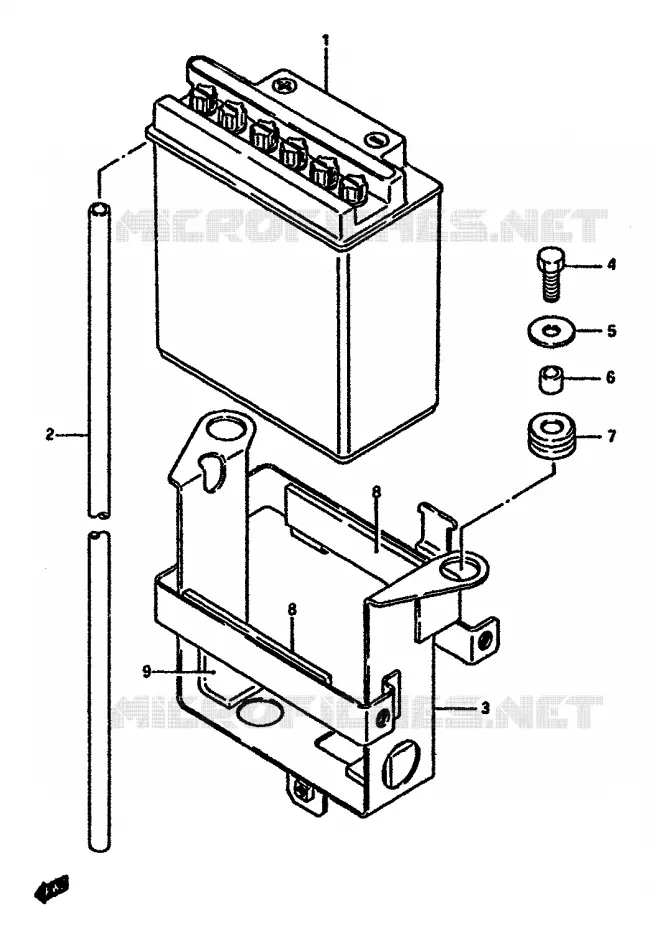 ACCU Suzuki MOTO 600 DR 1989  DR600SK(E2)