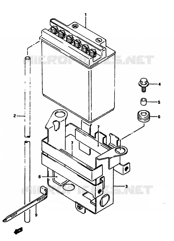 ACCU Suzuki MOTO 650 DR 1990  DR650RSUL(L/M)