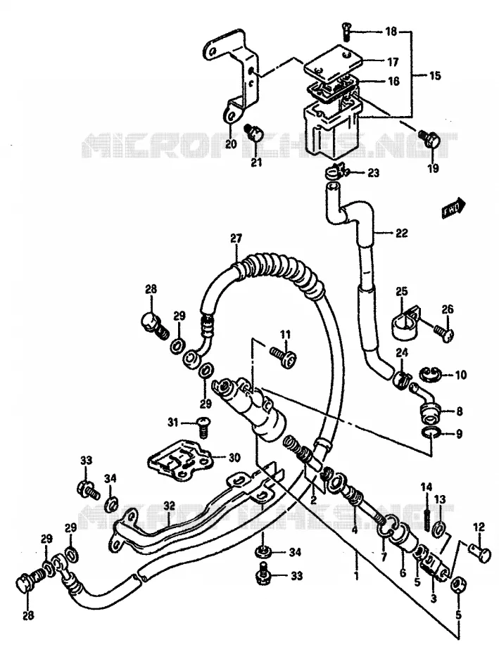 ACHTER HOOFDREMCILINDER (MODELE K) Suzuki MOTO 750 DR 1989  DR750SUK(J/K)