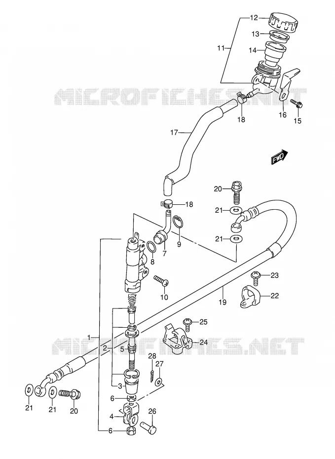 ACHTER HOOFDREMCILINDER Suzuki MOTO 350 DR 1995  DR350S(E3)