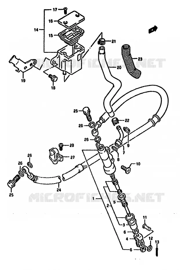 ACHTER HOOFDREMCILINDER Suzuki MOTO 650 DR 1993  DR650RP(N/P/R)