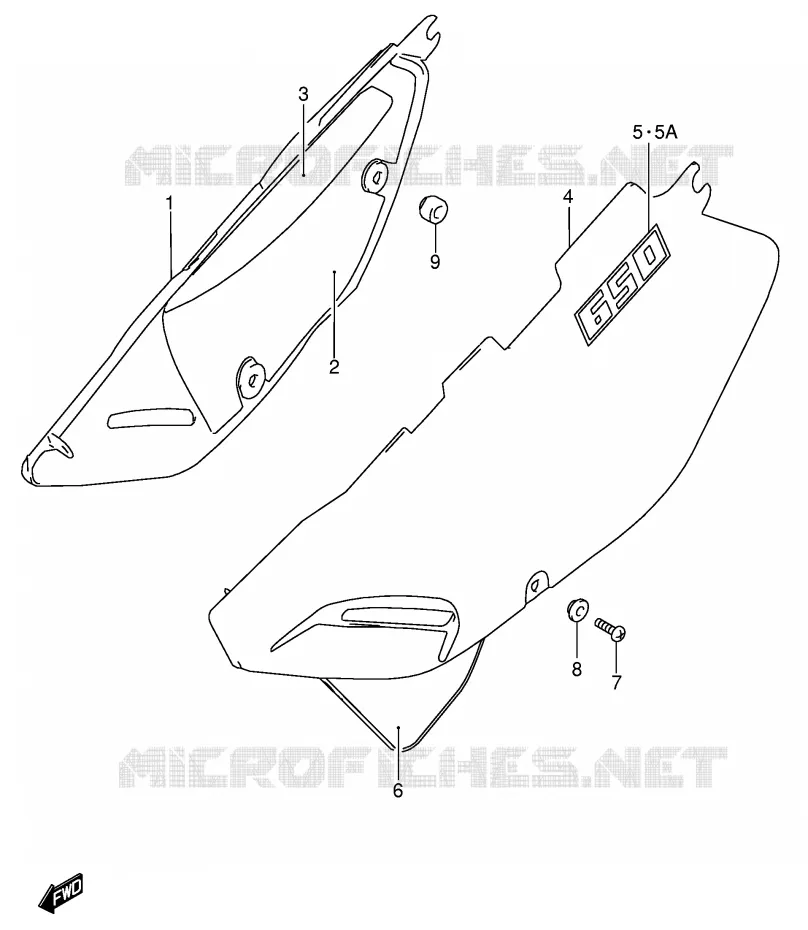 ACHTER KUIP  (MODELE K3/K4/K5) Suzuki MOTO 650 DR 2003  DR650SEK3(E4)