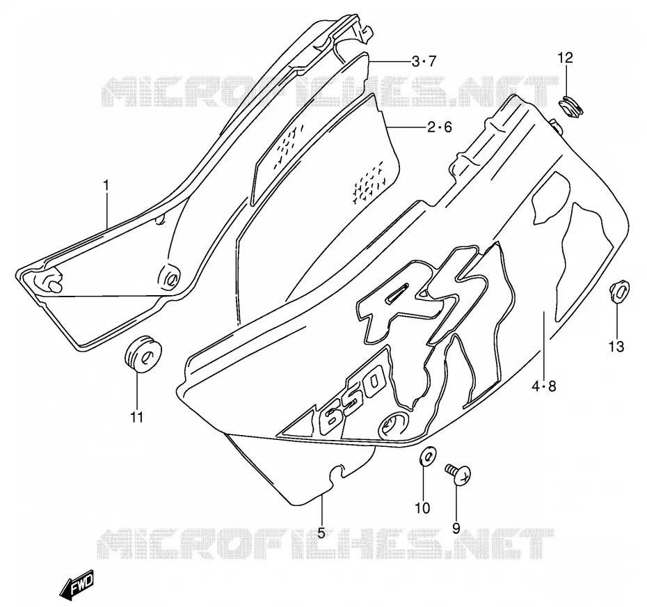 ACHTER KUIP  (MODELE M) Suzuki MOTO 650 DR 1991  DR650RSEM(E4)