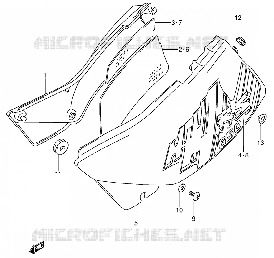 ACHTER KUIP  (MODELE P) Suzuki MOTO 650 DR 1991  DR650RSEM(E4)