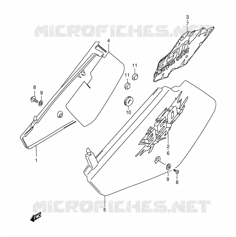ACHTER KUIP  (MODELE R/S) Suzuki MOTO 350 DR 1995  DR350SES(E2)