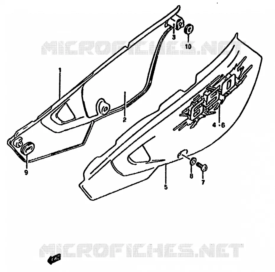 ACHTER KUIP  (MODELE R) Suzuki MOTO 650 DR 1993  DR650RUP(N/P/R)