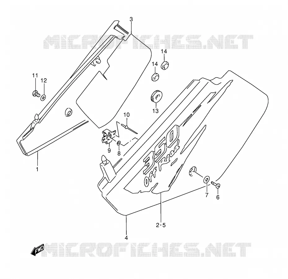 ACHTER KUIP  (MODELE T) Suzuki MOTO 350 DR 1994  DR350R(E3)