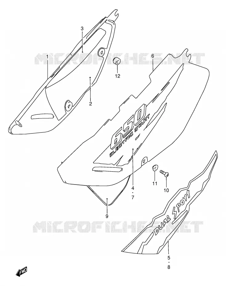 ACHTER KUIP  (MODELE T/V) Suzuki MOTO 650 DR 1997  DR650SEUV(E4)