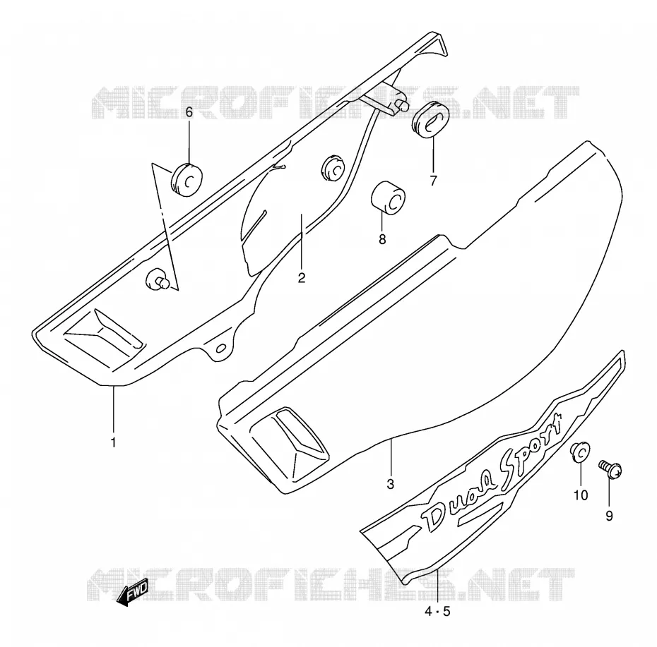 ACHTER KUIP  (MODELE V) Suzuki MOTO 125 DR 1996  DR125SET(E4)
