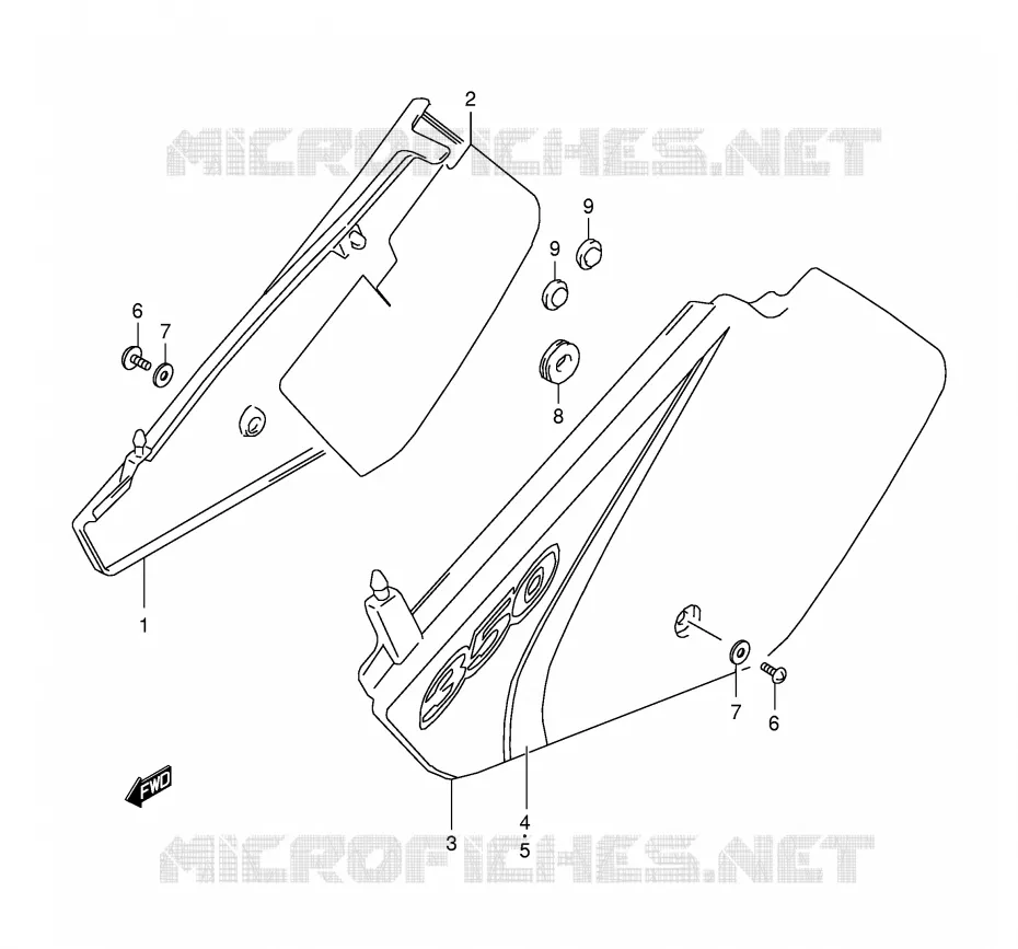 ACHTER KUIP  (MODELE X) Suzuki MOTO 350 DR 1995  DR350SES(E2)