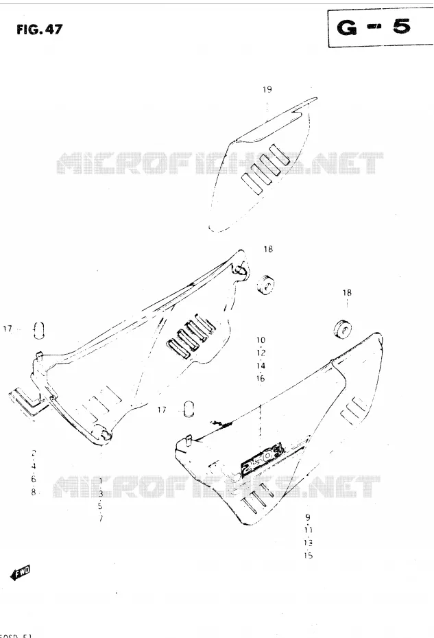 ACHTER KUIP  (MODELE Z E22) Suzuki MOTO 250 DR 1982  DR250SZ/D(E1)